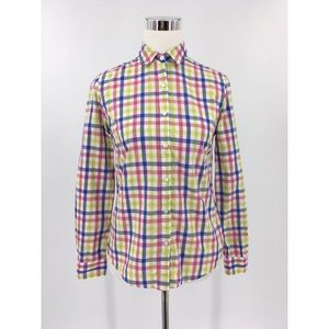 J.‎ MCLAUGHLIN Women's Plaid Cotton Button Up Shirt Size: 0
